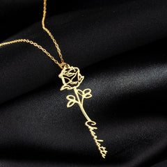 Personalized  Flower Name Necklace